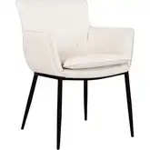 Kani Dining Arm Chair in Frost White & Steel (Set of 2)